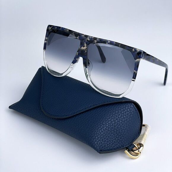 NEW Loewe LW40001F FILIPA 56B Shiny Havana Gradient Smoke Shield Women Sunglasse